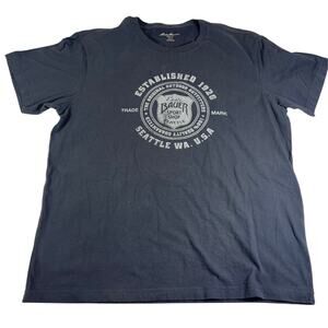 Eddie Bauer Mens Graphic T Shirt Blue Outdoor Logo Casual L